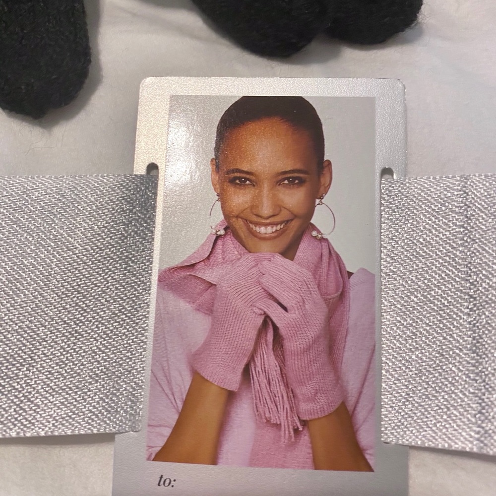 NY&C Black scarf & glove set